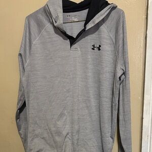 Under Armour Light Gray Pullover with Black Logo